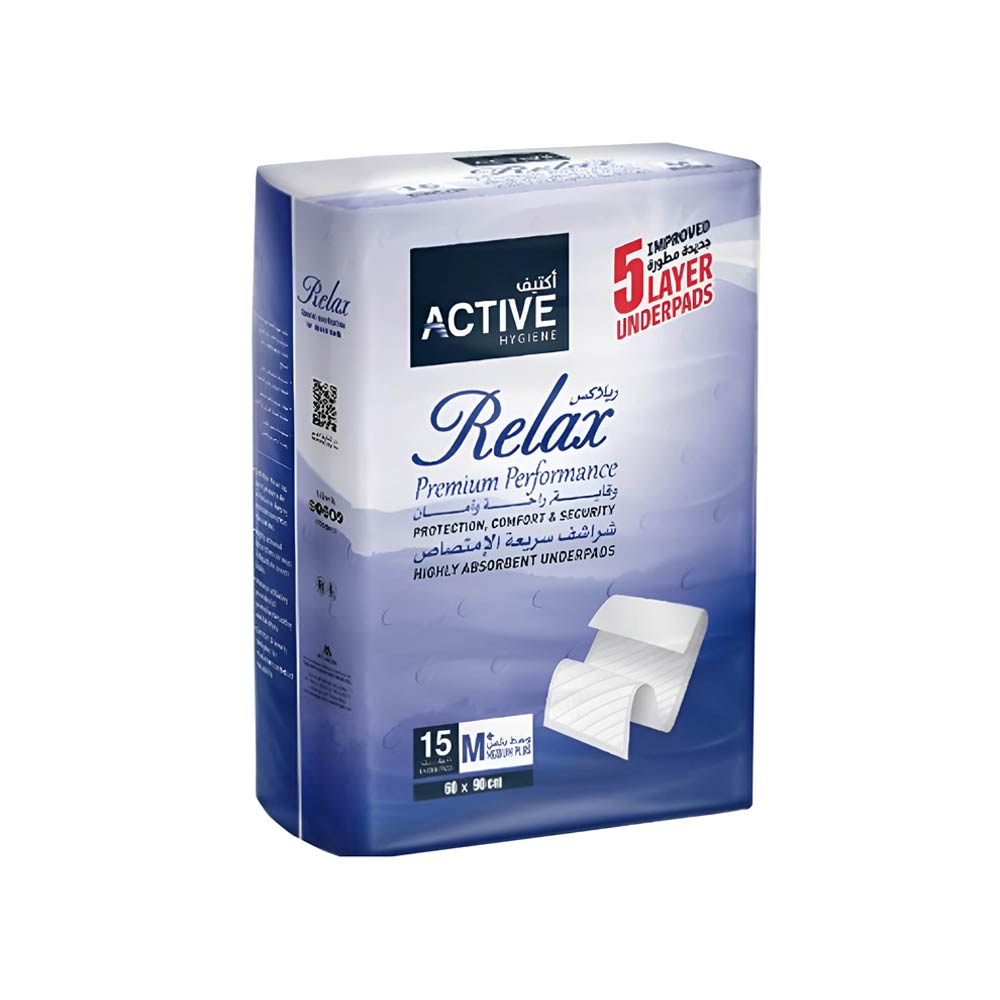 Relax Premium Underpads Size Medium - 15 Pads