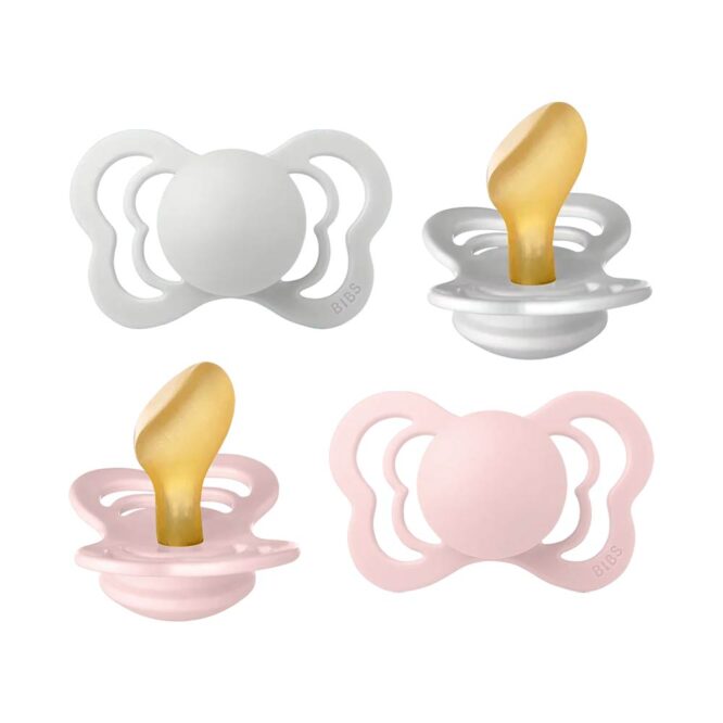 Bibs Couture Latex Pacifier - 2 Pcs, Haze/Blossom