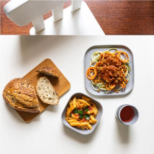 LittleLunchBoxCoBambooDinnerwareSetStoneGray