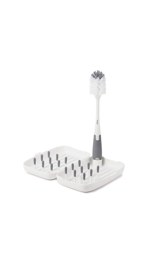 OxoDryingRackwithBottleBrushGray OxoDryingRackwithBottleBrushGray