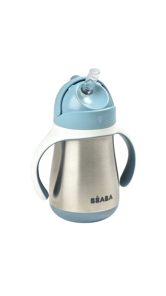 Beaba Stainless Steel Straw Cup (8m+) 250ml - Blue