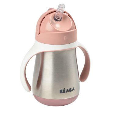 Beaba Stainless Steel Straw Cup (8m+) 250ml - Pink