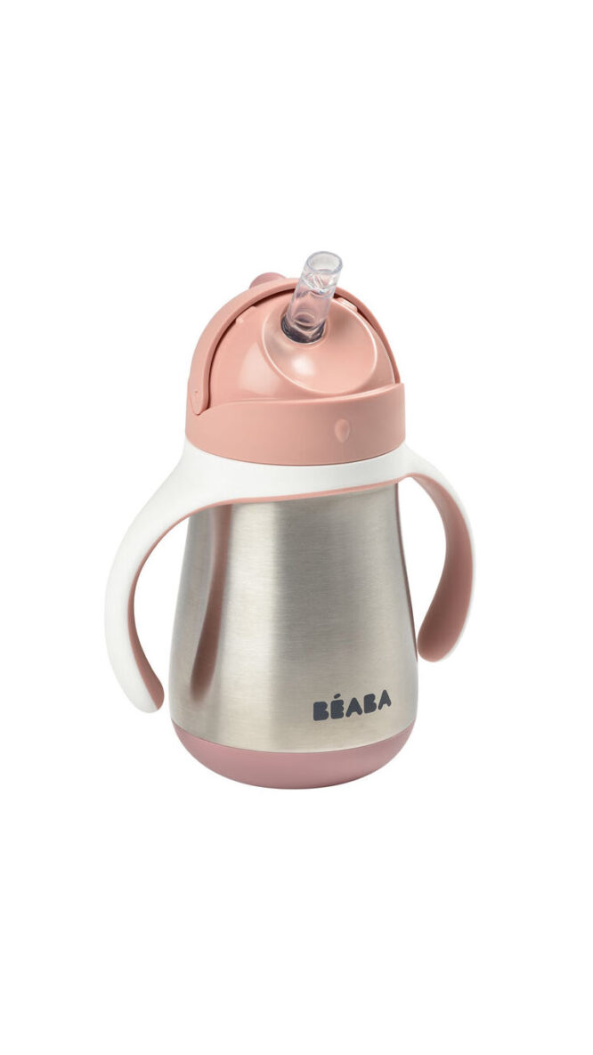 Beaba Stainless Steel Straw Cup (8m+) 250ml - Pink
