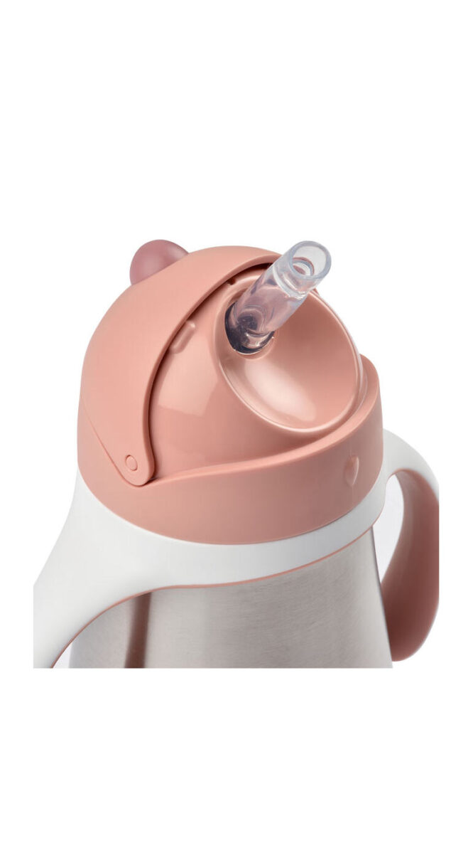 Beaba Stainless Steel Straw Cup (8m+) 250ml - Pink