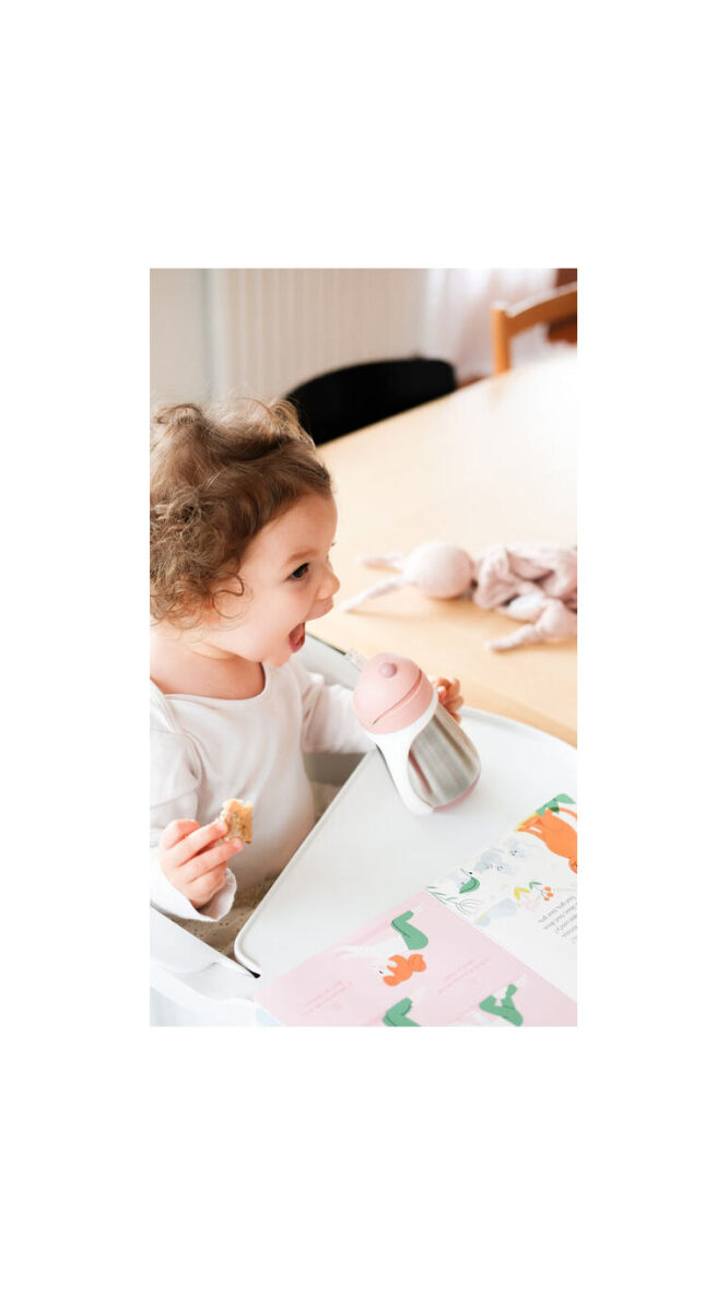 Beaba Stainless Steel Straw Cup (8m+) 250ml - Pink