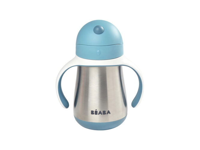 Beaba Stainless Steel Straw Cup (8m+) 250ml - Blue