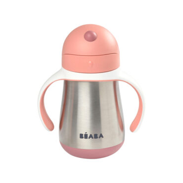Beaba Stainless Steel Straw Cup (8m+) 250ml - Pink