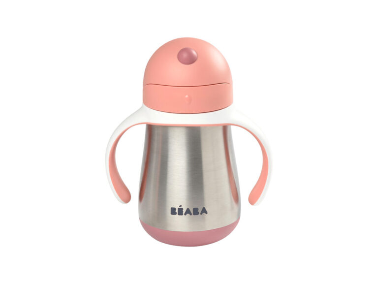 Beaba Stainless Steel Straw Cup (8m+) 250ml - Pink