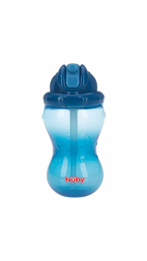 NubyFlipItStrawCupBlue360ml NubyFlipItStrawCupBlue360ml