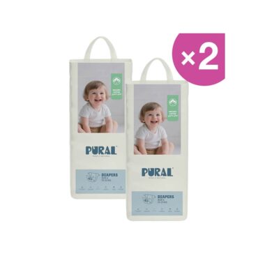 Pural Organic Cotton Diapers Size 6 (15-23kg) - 80 Diapers | Pack of 2
