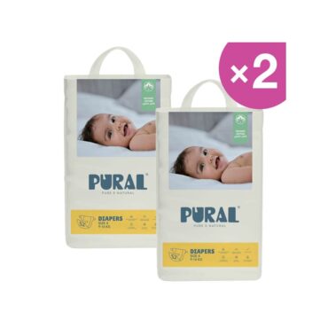 Pural Organic Cotton Diapers Size 4 (9-14kg) - 104 Diapers | Pack of 2