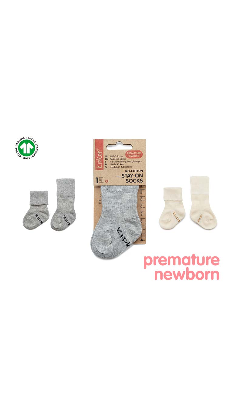 KipKep Bio Cotton StayonSocks Newborn & Premature Off White 1 Pair