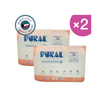 Pural Pure & Natural Organic Cotton Size 5 (12-17kg) - XL - 76 Pants | Pack of 2