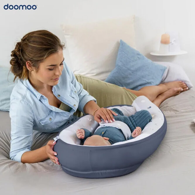 Doomoo Cocoon Blue Gray Baby Nest