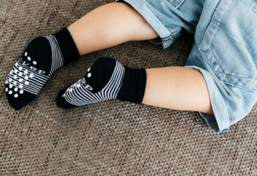 KipKep Anti-Slip Stay-on-Socks Black Stripes - 1 Pair KipKep Anti-Slip Stay-on-Socks Black Stripes - 1 Pair