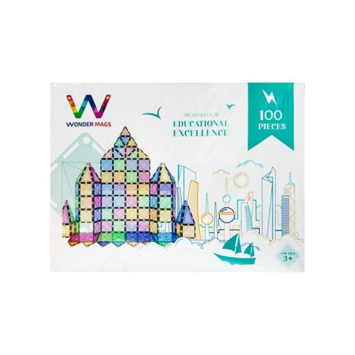 Wonder Mags 3D Magnetic Tiles Pastel - 100 pcs