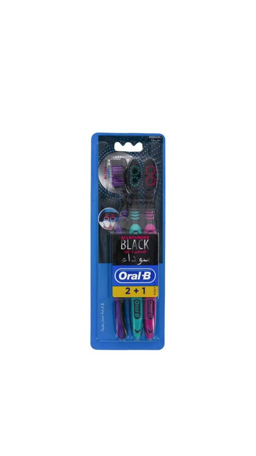 OralBToothbrushAllRounderBlackMediumAssortedColours21 OralBToothbrushAllRounderBlackMediumAssortedColours21