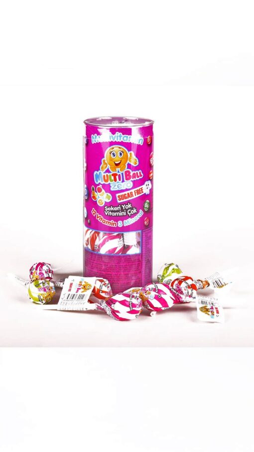 MultiballSugarfreeVitamin&Minerals Multiball Multivitamin Zero Sugar Free Lolipop - 15 pcs
