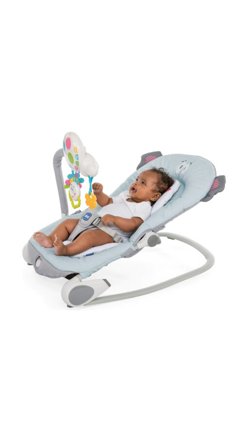Chicco Balloon B. Bouncer, Baby Rocking Chair For Relaxation with Music & Toy Bar, For babies 0m+ (Grey)