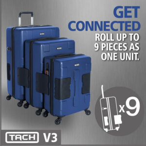 Tach V3 Connectable Luggage Bag Set of 3 - Midnight Blue