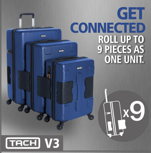 Tach V3 Connectable Luggage Bag Set of 3 - Midnight Blue Tach V3 Connectable Luggage Bag Set of 3 - Midnight Blue