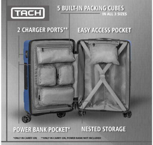 Tach V3 Connectable Luggage Bag Set of 3 – Midnight Blue Tach V3 Connectable Luggage Bag Set of 3 – Midnight Blue
