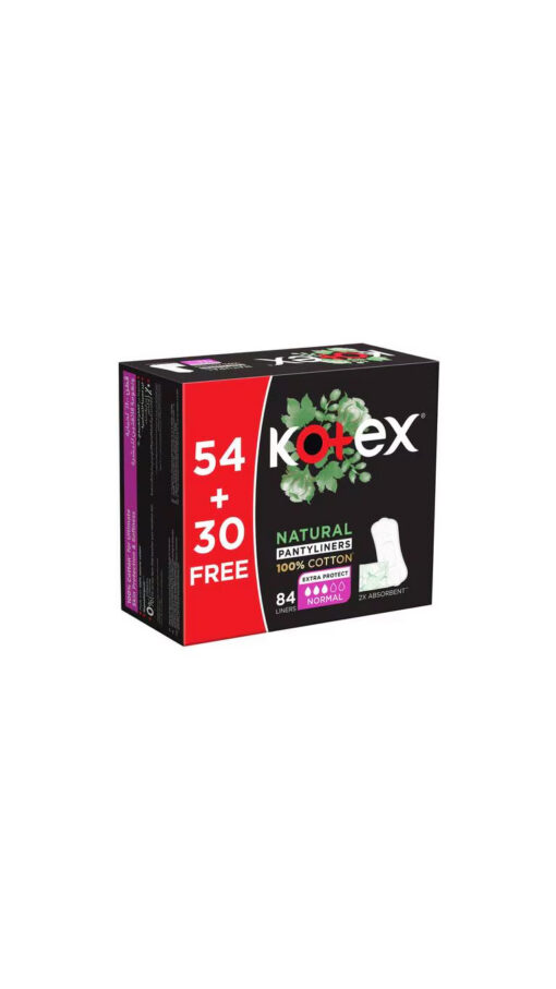 KotexPantyliners84 Kotex Natural Cotton Normal 54+30 Free Unscented - 84 Pantyliners