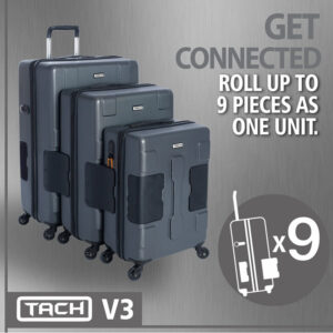 Tach Luggage V3 Connectable Luggage Set of 3 – Dark Gray