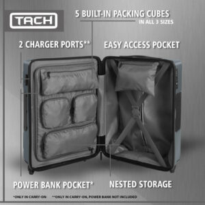 Tach Luggage V3 Connectable Luggage Set of 3 – Dark Gray 
