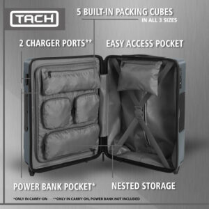 Tach Luggage V3 Connectable Luggage Set of 3 – Dark Gray