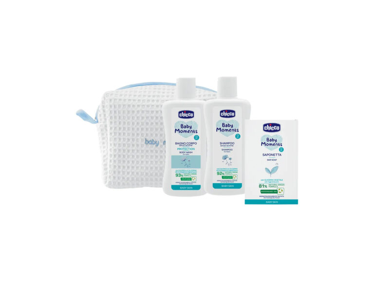 Chicco Baby Moments Beauty Bag with Zip – Light Blue