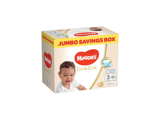 Huggies Extra Care Size 3 (4-9kg) - 96 Diapers Jumbo Saving Box