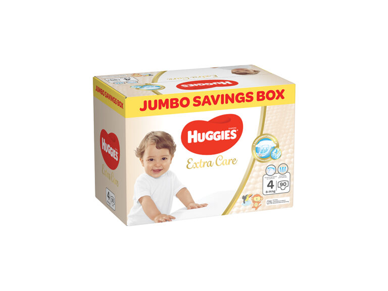 Huggies Extra Care Size 4 (8-14kg) - 90 Diapers Jumbo Saving Box
