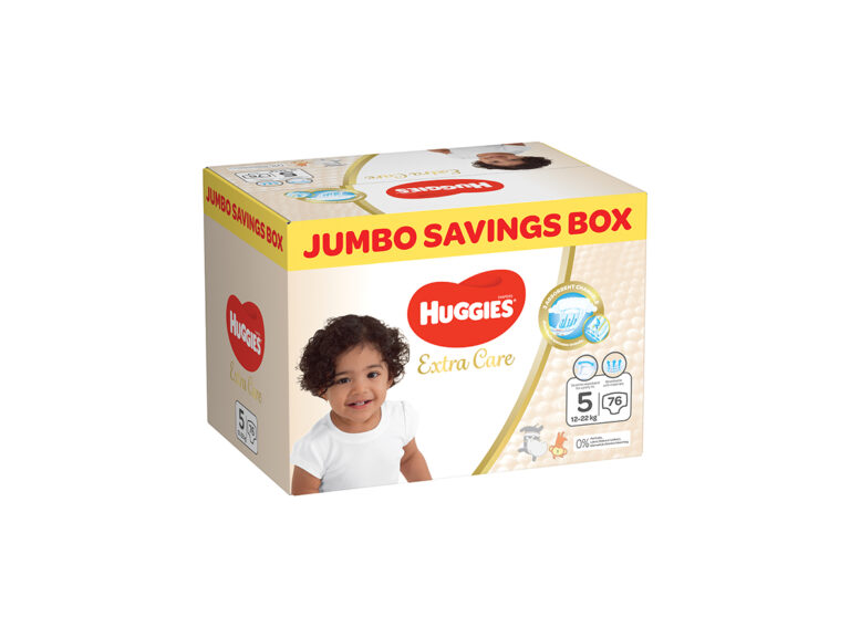 Huggies Extra Care Size 5 (12+22kg) – 76 Diapers Jumbo Saving Box