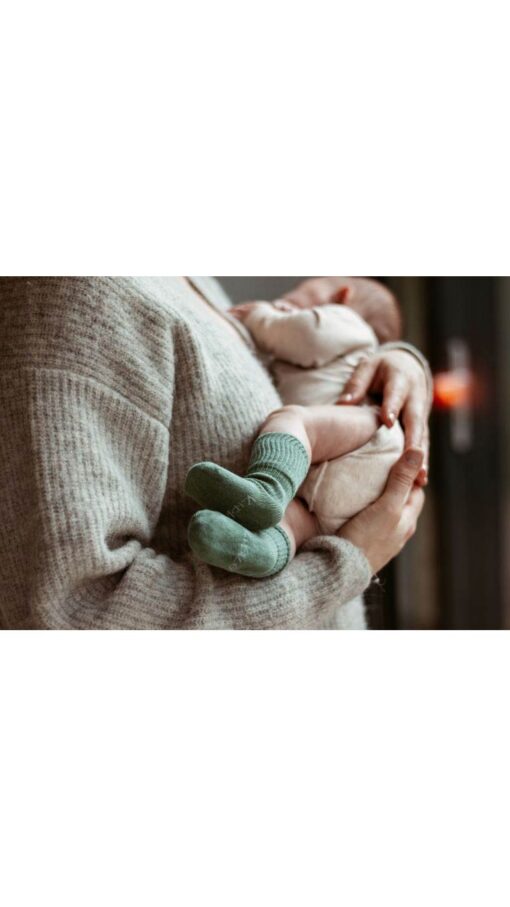 KipKepPrematureSocksGreen KipKep Bio Cotton Stay-on-Socks Newborn & Premature Calming Green - 1 Pair