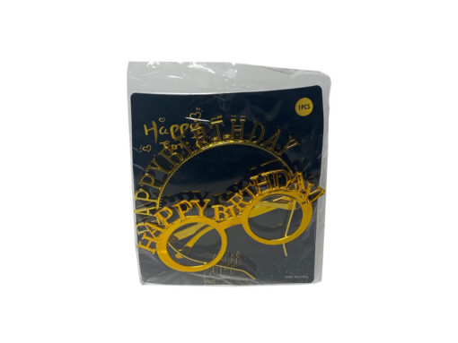 Party Happy Birthday Clear Glasses & Hair Band Golden - 2 pcs Party Happy Birthday Clear Glasses & Hair Band Golden - 2 pcs
