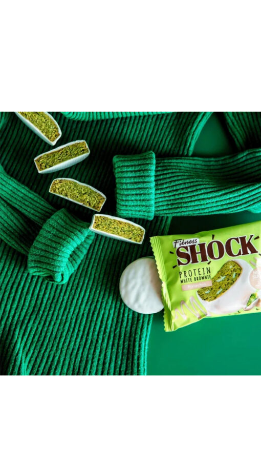 FitnesShockPistacho Fitness Shock Chocolate & Pistachio Protein White Brownie - 50g