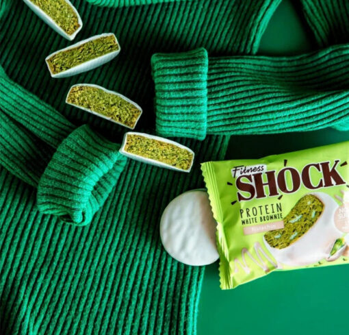 FitnesShockPistacho Fitness Shock Chocolate & Pistachio Protein White Brownie - 50g