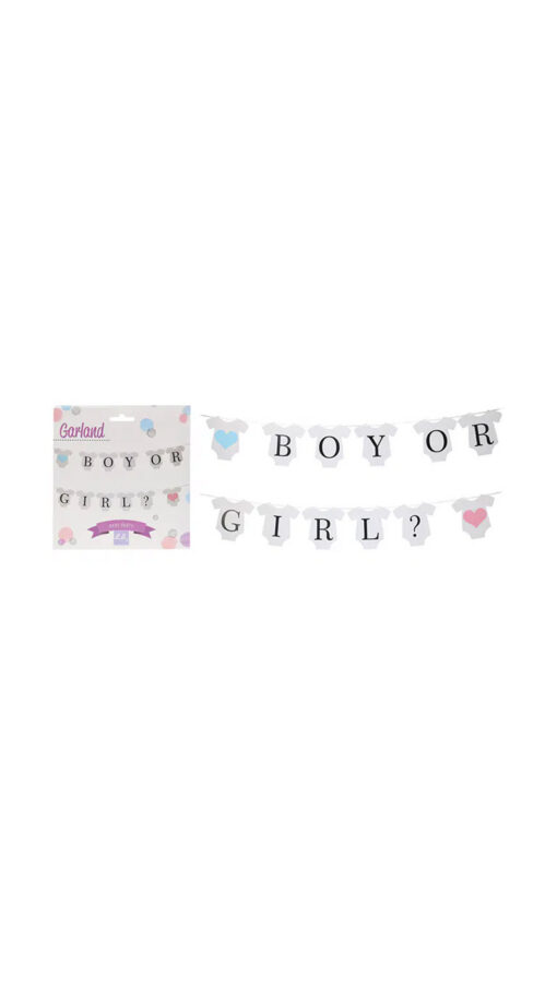 Baby Party Paper Garland Boy or Girl - 2.5m Baby Party Paper Garland Boy or Girl - 2.5m