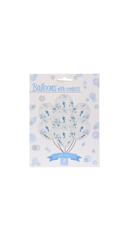 Baby Party Balloons with Confetti Blue - 8 pcs Baby Party Balloons with Confetti Blue - 8 pcs