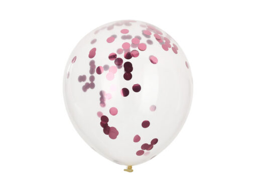 Baby Party Balloons with Confetti Pink - 8 pcs