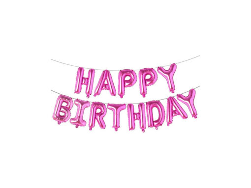 Baby Party Happy Birthday Foil Balloon Pink - 40cm