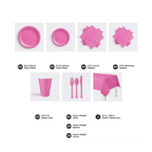 Table Ware Kit for 20 Guest Pink
