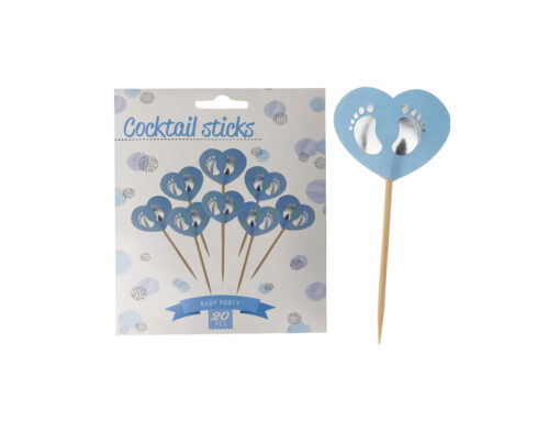 Baby Party Cocktail Sticks Blue - 20 pcs Baby Party Cocktail Sticks Blue - 20 pcs