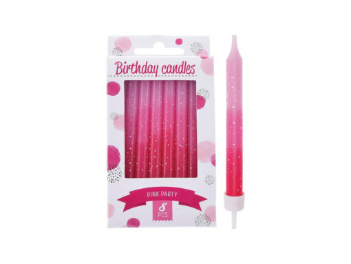 birthday-candles-pink-8-pcs Baby Party Birthday Candles Pink Party - 8 Pcs