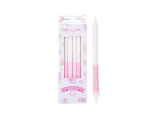 birthday-candles-pink Baby Party Birthday Candles Pink - 12 pcs