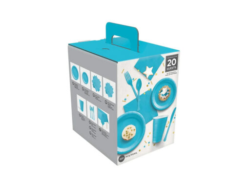 222-pcs-blue Baby Party Tableware Kit Blue - 20 Guests