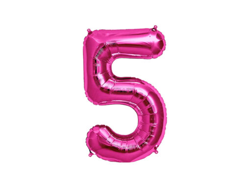Baby Party Foil Balloon Pink Number 5 -  40cm