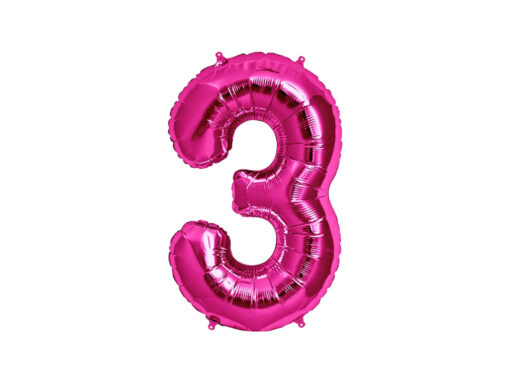 Baby Party Foil Balloon Pink Number 3 -  40cm
