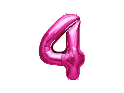 Baby Party Foil Balloon Pink Number 4 -  40cm